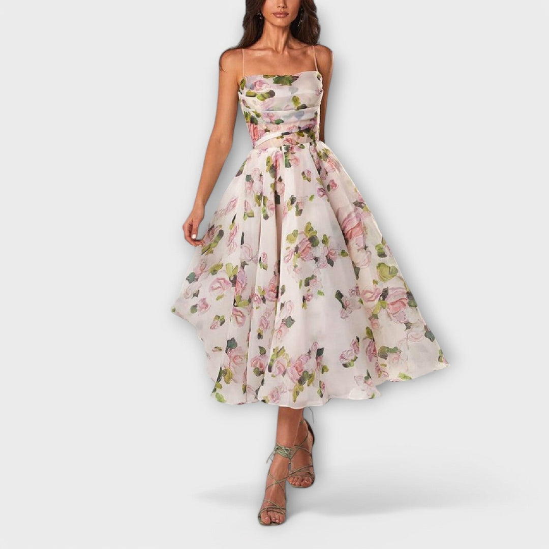 Elegantní Midi Šaty z Chiffonu