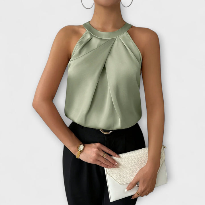 Skye - Elegantní saténová blůza s designem bez ramínek