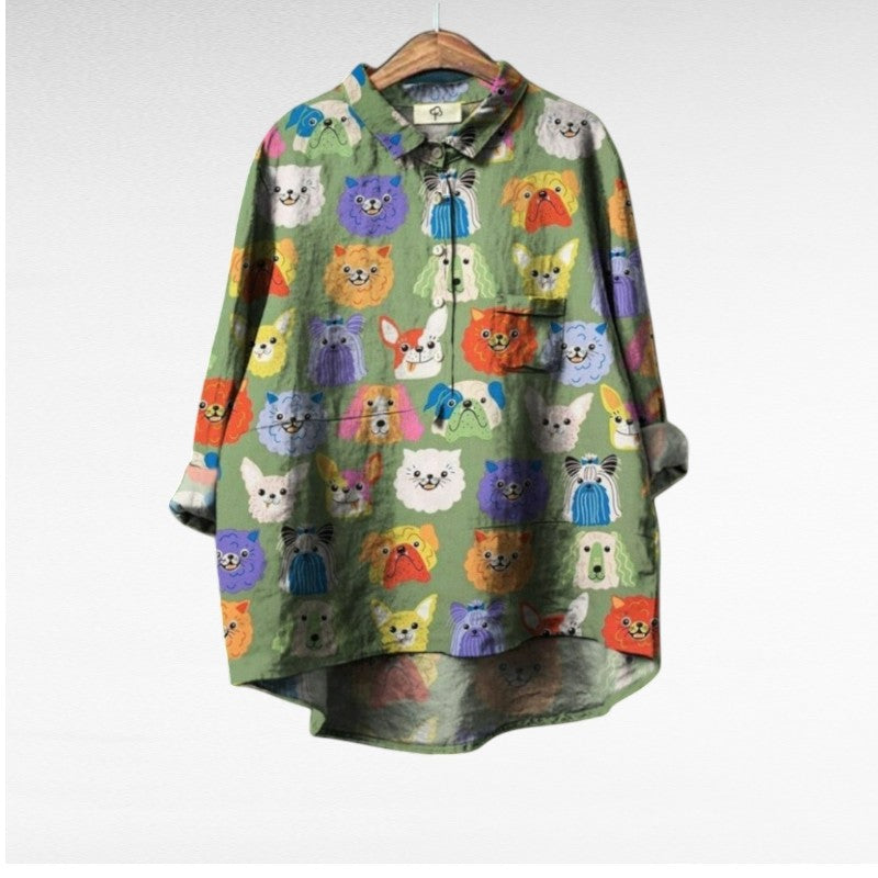 Nela & Filip® | Exkluzivní dámská blůza s potiskem psů