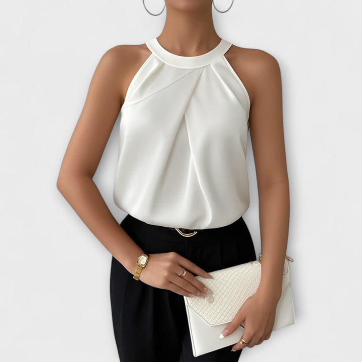 Skye - Elegantní saténová blůza s designem bez ramínek