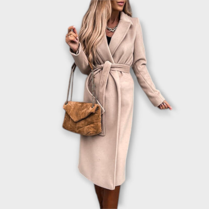 Eliza - Stylový dlouhý kabát s páskem