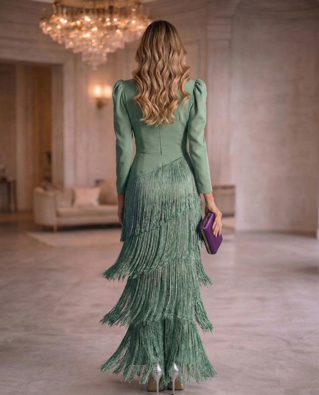 Velira – Elegantní midi šaty s třásněmi