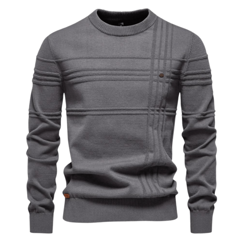 Burkhard | Stylový pánský svetr s kostkovaným designem