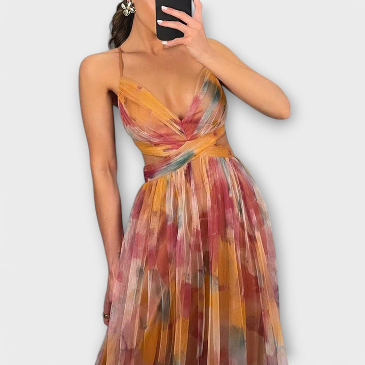 Annai Mesh Maxi Šaty - Elegantní a Přiléhavé