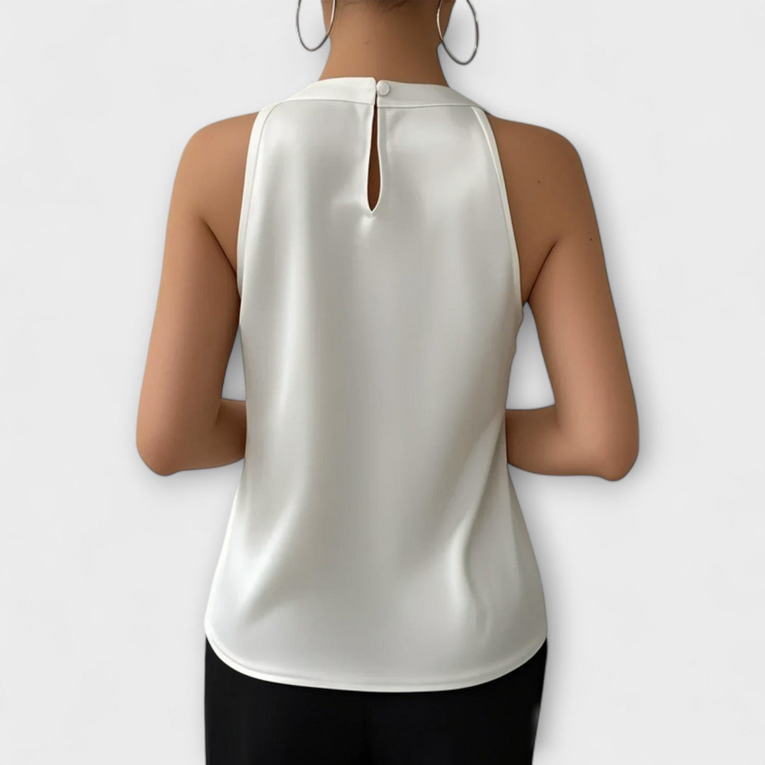 Skye - Elegantní saténová blůza s designem bez ramínek