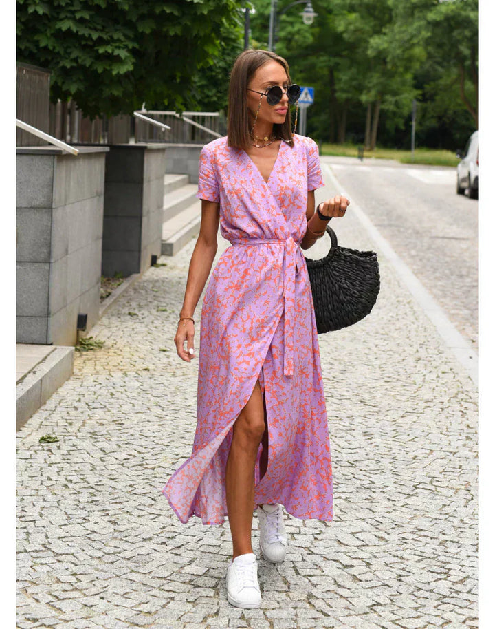 Julia - Elegantní Šaty s Výstřihem do V a Tvarujícím Střihem